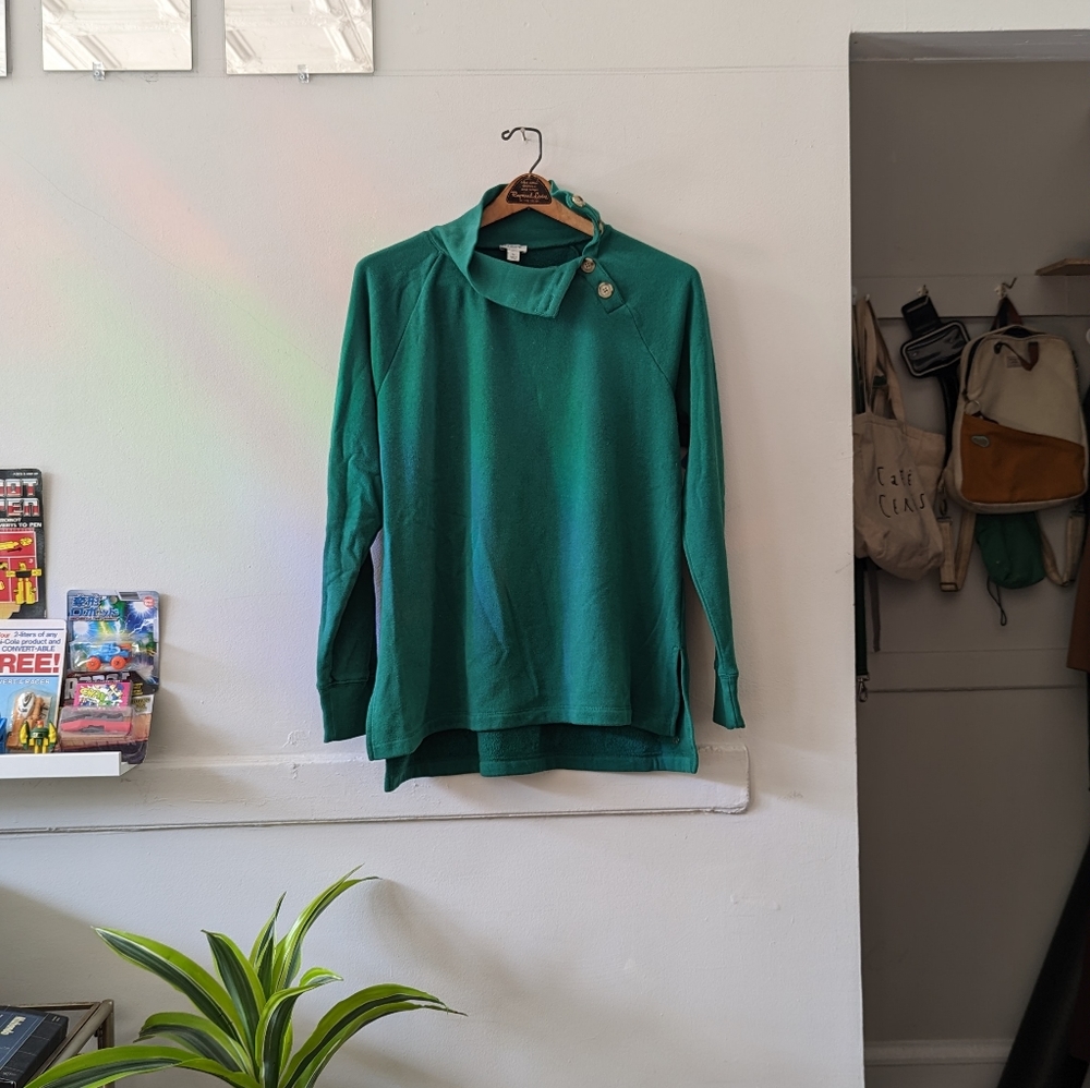 J Crew Factory Green Cowl Neck Sweater